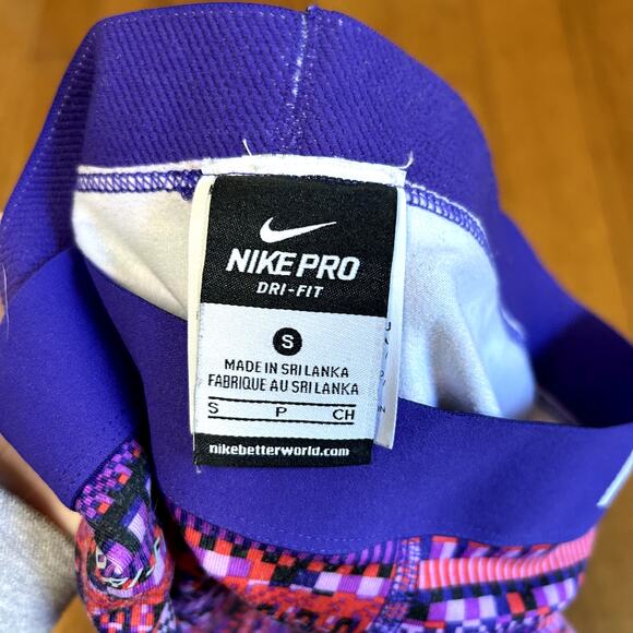 Nike Pro Nordic Legging Womens Size Small Purple Pink Red Fleece Running - Picture 2 of 4